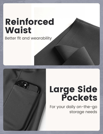 High-waisted cropped yoga pants with pockets