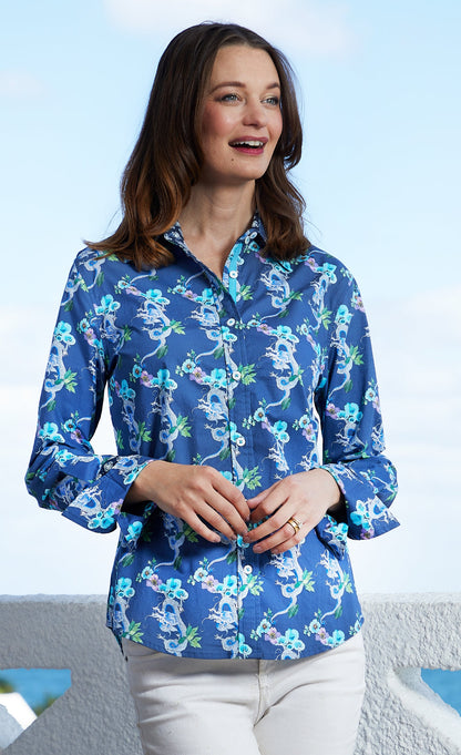Rome Shirt, Navy Ground With Dragons