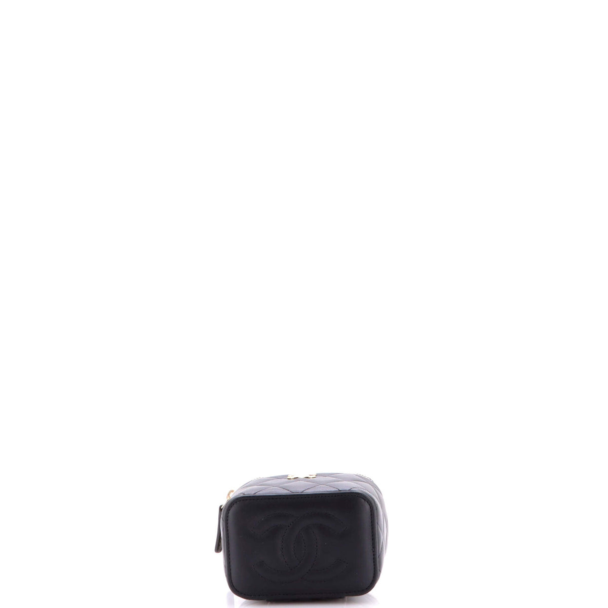 Classic Top Handle Vanity Case with Chain Quilted Lambskin Mini