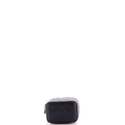 Classic Top Handle Vanity Case with Chain Quilted Lambskin Mini