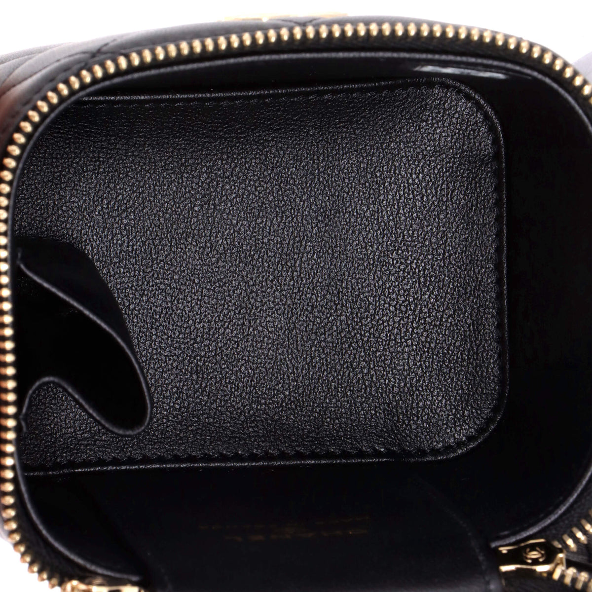 Classic Top Handle Vanity Case with Chain Quilted Lambskin Mini