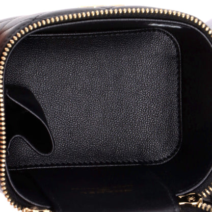 Classic Top Handle Vanity Case with Chain Quilted Lambskin Mini