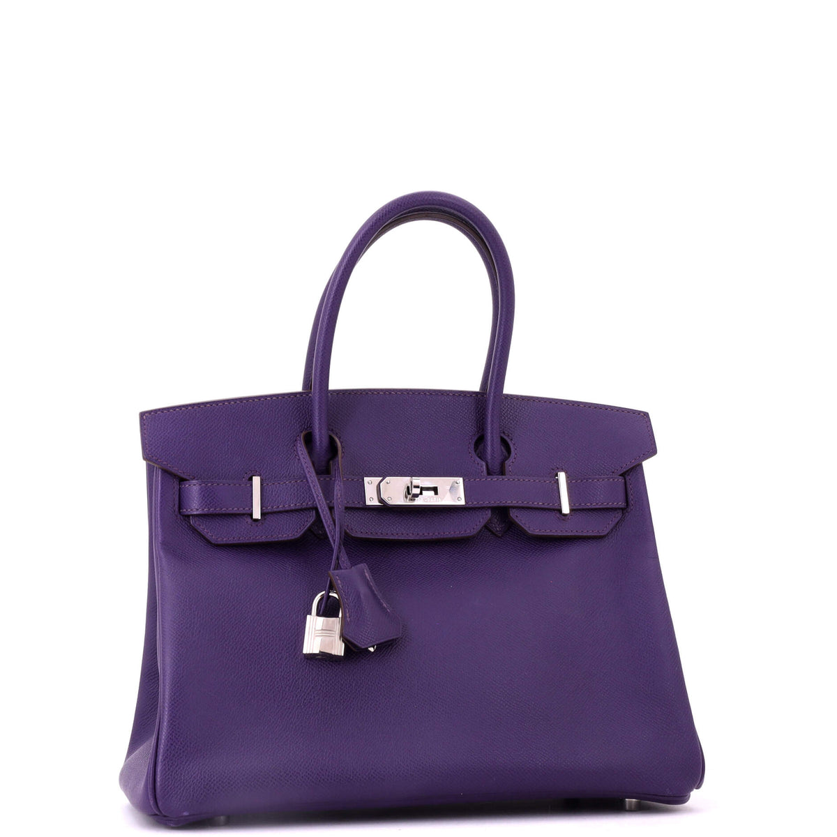 Birkin Handbag Iris Epsom with Palladium Hardware 30