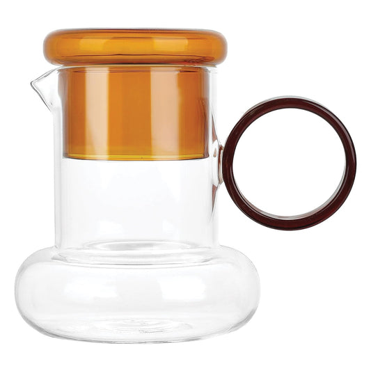 Jay Companies Amber Borosilicate Ring Pitcher Drinking Set
