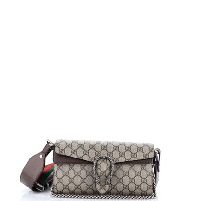 Dionysus East-West Flap Bag GG Coated Canvas Small