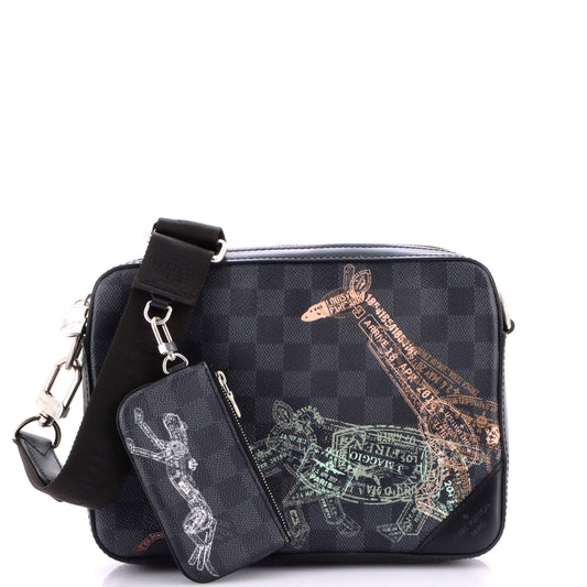 Trio Messenger Bag Limited Edition Wild Animals Damier Graphite