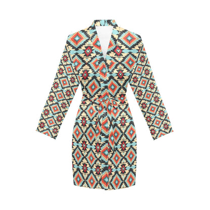 Colorado Aztec Women's Belted Satin Feel Dressing Lounge Robe