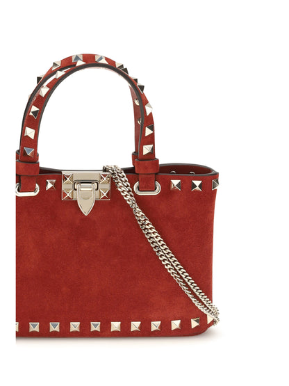 Handbag Rockstud Mini Suede Russet Red