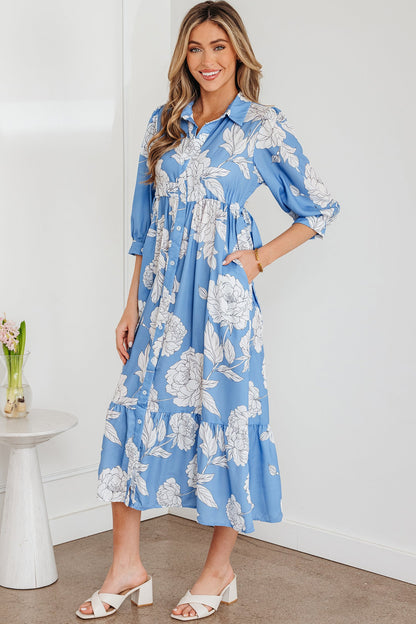 Threaded Pear Isabella Floral Print Shirt