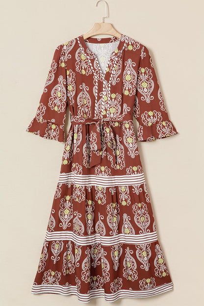 Threaded Pear Katie Trim Tiered Maxi Dress