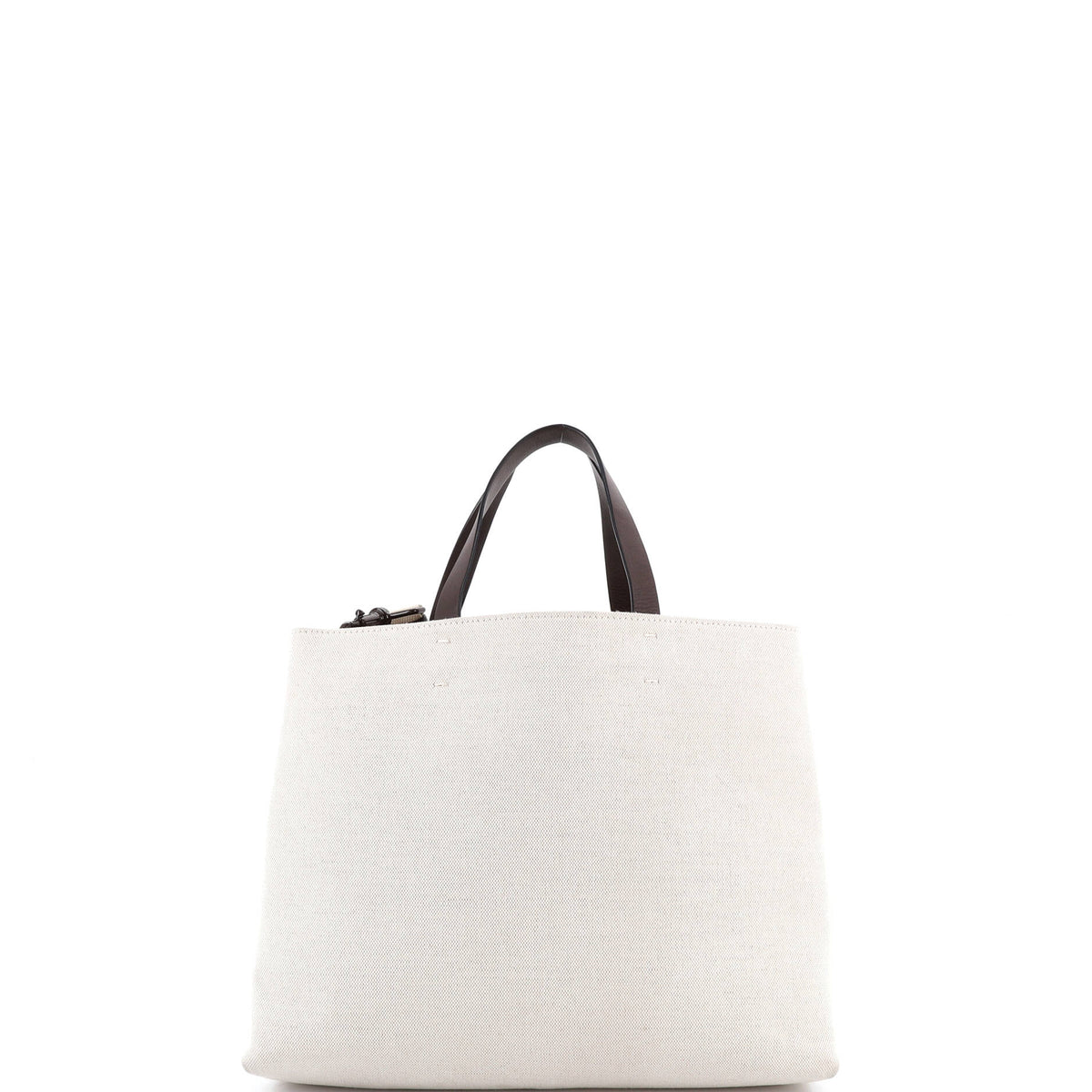 VLogo Signature Tote Leather and Canvas Large