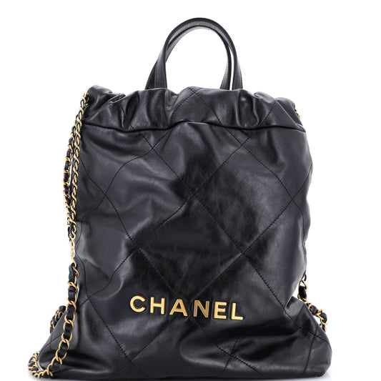 22 Chain Backpack Quilted Calfskin Medium