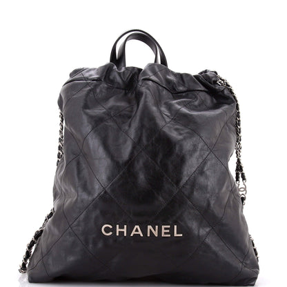 22 Chain Backpack Quilted Calfskin Large