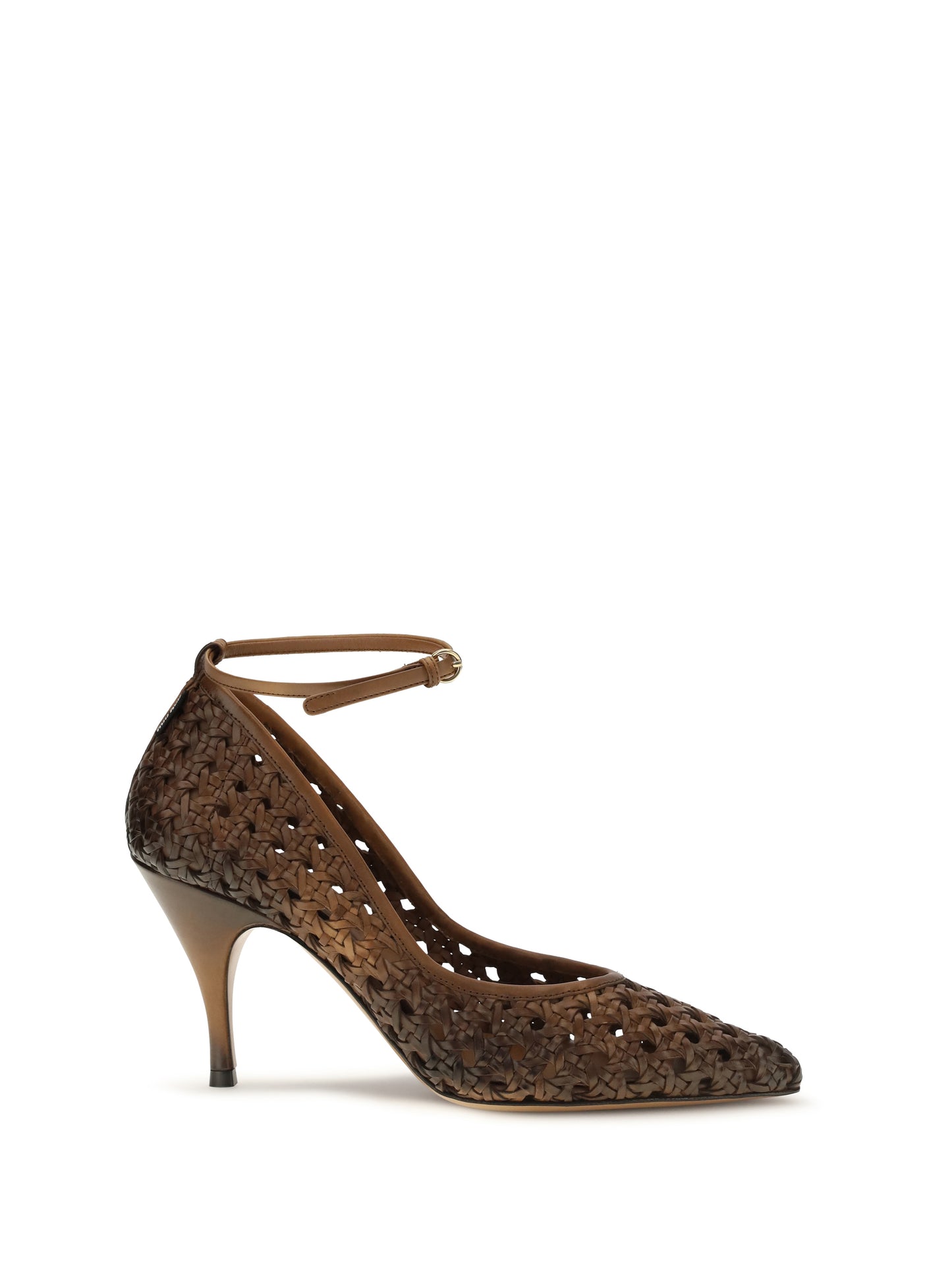Pumps Woven Leather Cognac