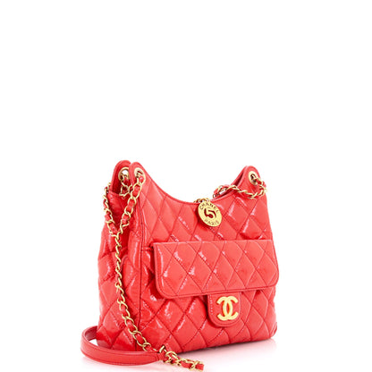 Wavy CC Hobo Quilted Crumpled Calfskin Medium