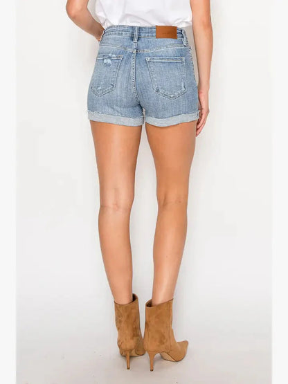Kathy High Rise Cuffed Stretch Shorts