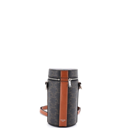 Vertical Cylinder Bag Triomphe Coated Canvas