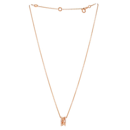 B.Zero1 Open Design Legend Zaha Hadid Pendant Necklace 18K Rose Gold with Diamonds
