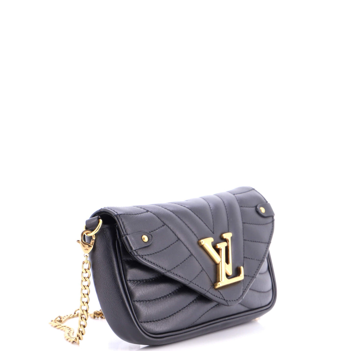 New Wave Chain Pochette Quilted Leather