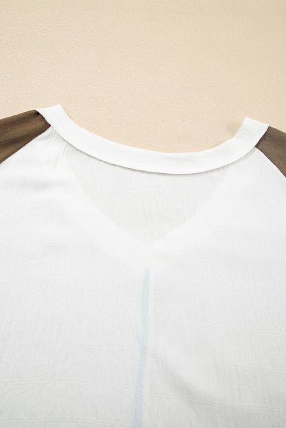 Threaded Pear Julietta Patchwork Balloon Sleeve PLUS Blouse