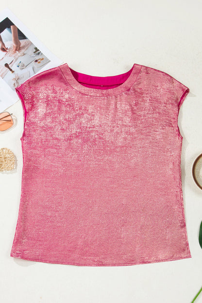Threaded Pear Alanna Metallic Cap Sleeve Top