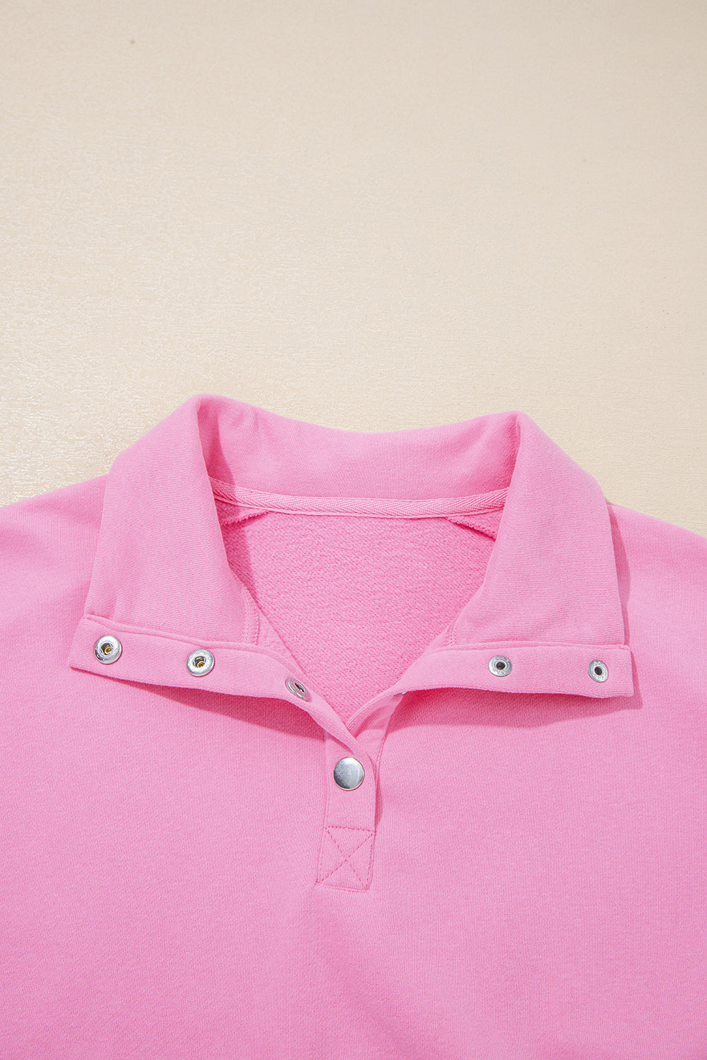 Threaded Pear Evangeline Embroidered Flower Buttons Pullover Sweatshirt