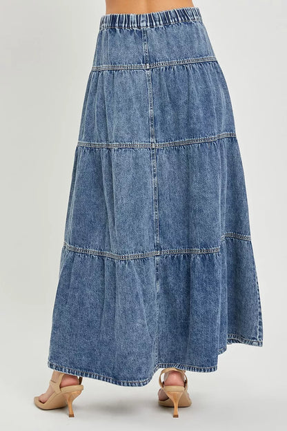 RISEN High Rise Ruffle Long Skirts