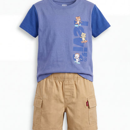 Blue and Beige-