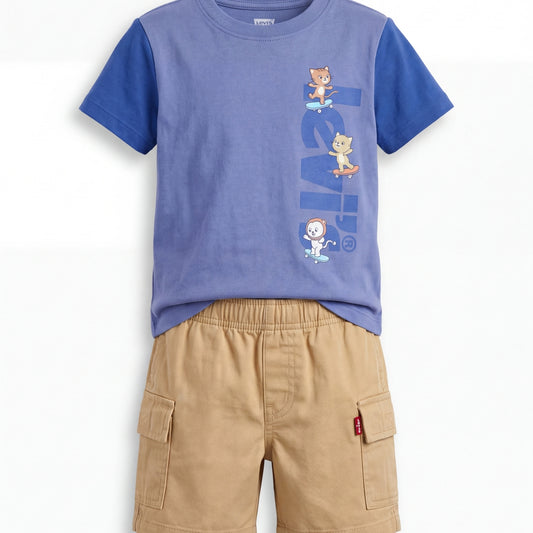 Blue and Beige-