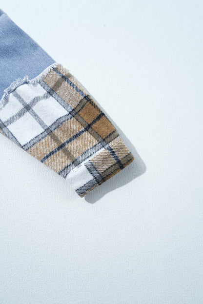 Threaded Pear Sofia Plaid Patchwork Oversized Jacket