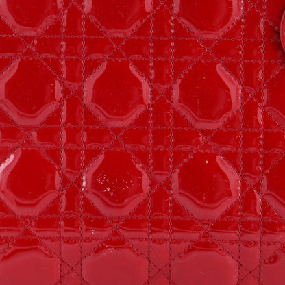 Lady Dior Bag Cannage Quilt Patent Medium