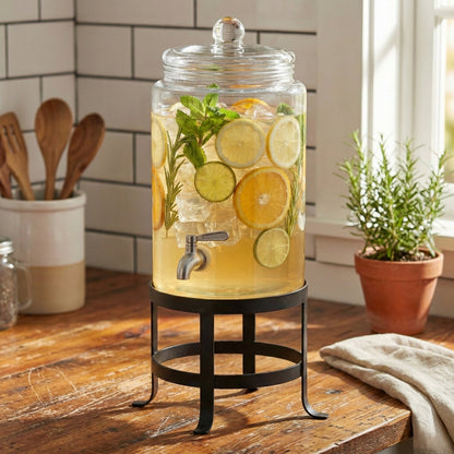 Jay Companies Oliver Glass Beverage Dispenser 1.9 Gal