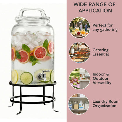 Jay Companies Ferris Glass Beverage Dispenser 2.7 Gal