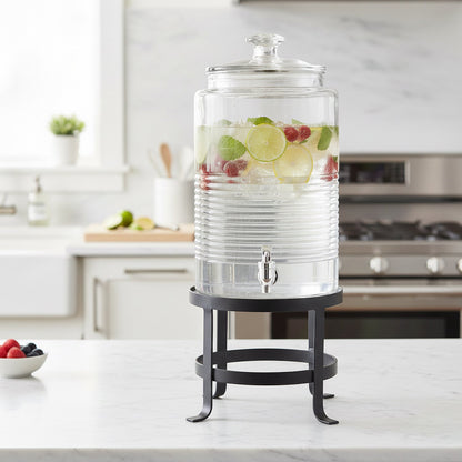 Jay Companies Breton Glass Beverage Dispenser 1.9 Gal