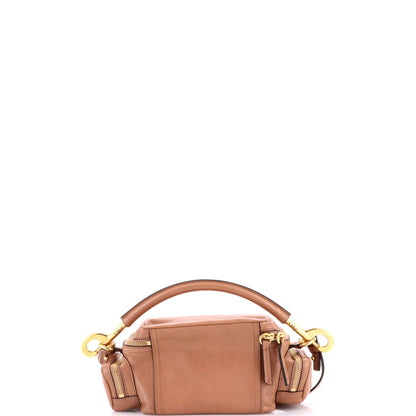 Buckle Zip Camera Bag Leather Small