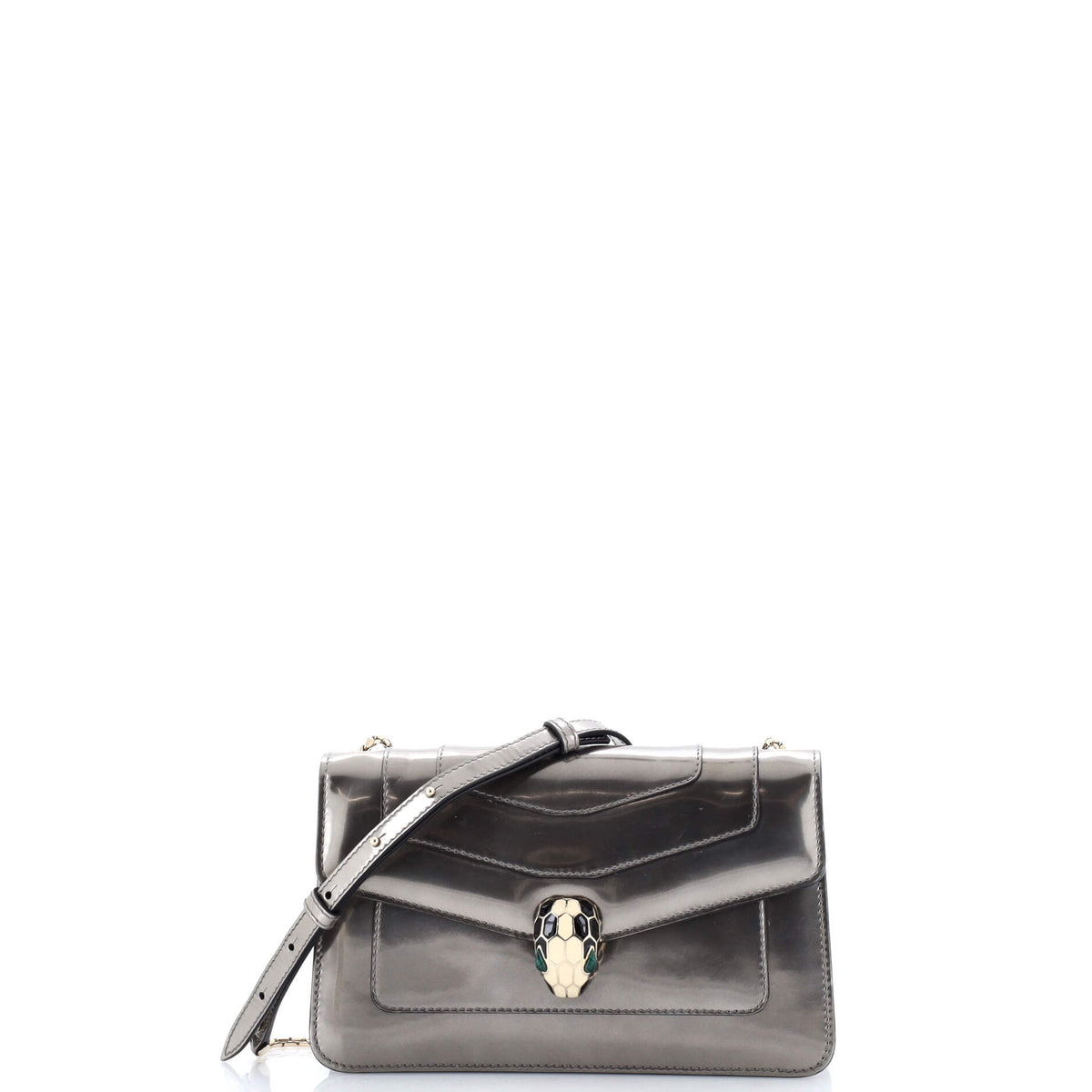 Serpenti Forever Shoulder Bag Metallic Leather Small