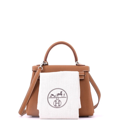Kelly Handbag Gold Togo with Palladium Hardware 25