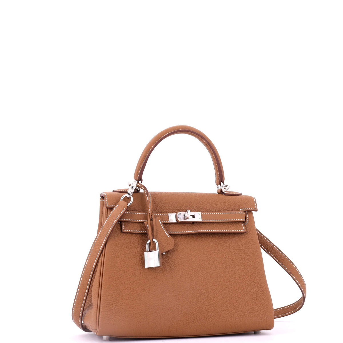 Kelly Handbag Gold Togo with Palladium Hardware 25