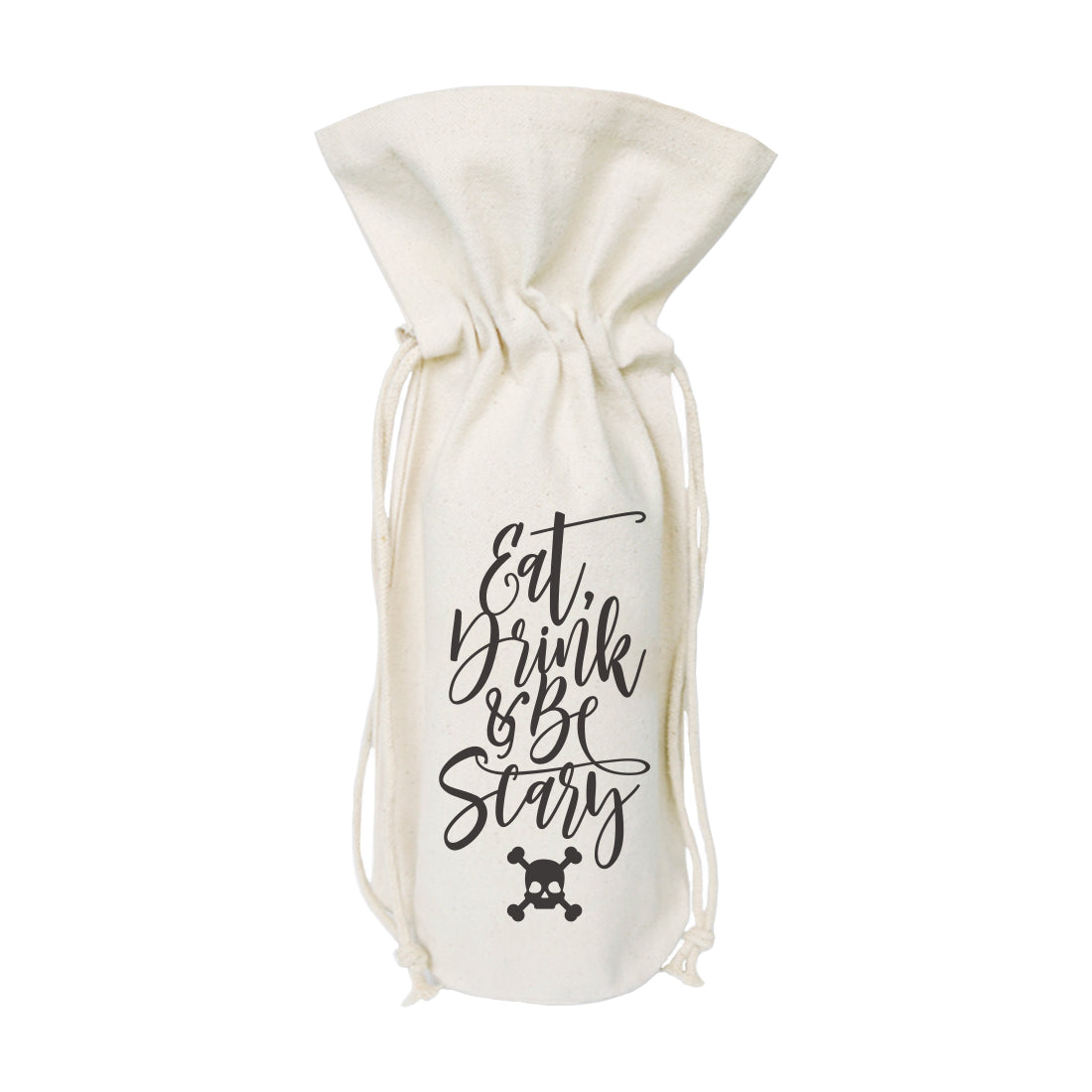The Cotton and Canvas Co. Eat, Drink and Be Scary Cotton Canvas Wine Bag