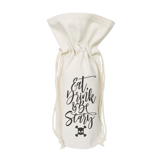 The Cotton and Canvas Co. Eat, Drink and Be Scary Cotton Canvas Wine Bag
