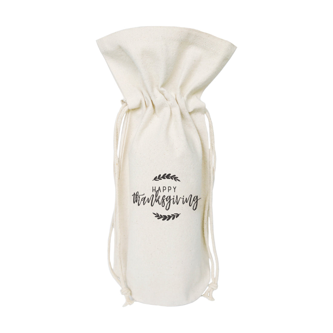 The Cotton and Canvas Co. Happy Thanksgiving Canvas Wine Bag