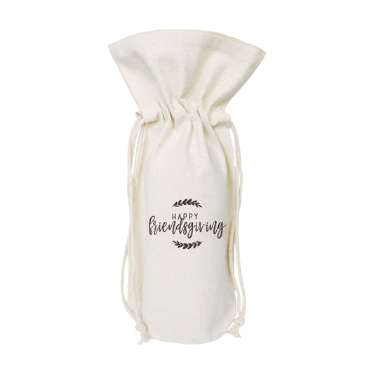The Cotton and Canvas Co. Happy Friendsgiving Canvas Wine Bag
