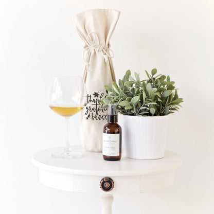 The Cotton and Canvas Co. Thankful Grateful Blessed Cotton Canvas Wine Bag