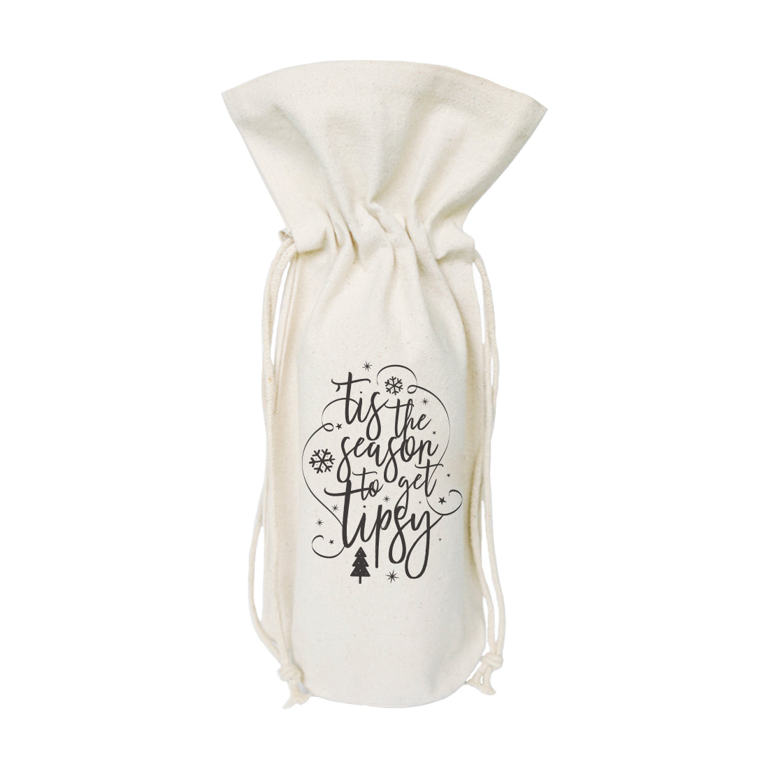 The Cotton and Canvas Co. Tis the Season to Get Tipsy Christmas Cotton Canvas Wine Bag