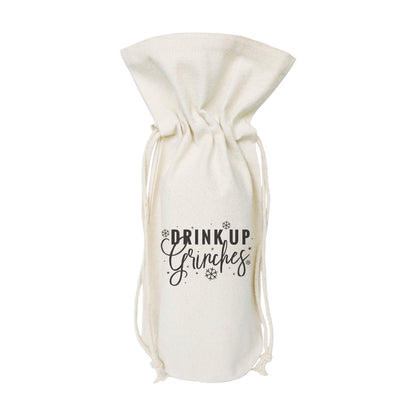 The Cotton and Canvas Co. Drink up Grinches Christmas Canvas Wine Bag