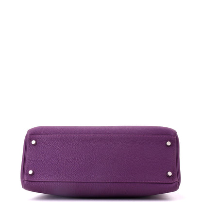 Kelly Handbag Anemone Togo with Palladium Hardware 32