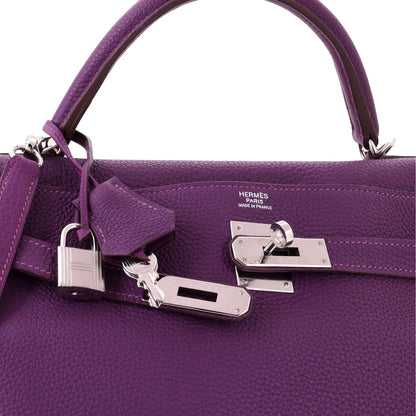 Kelly Handbag Anemone Togo with Palladium Hardware 32