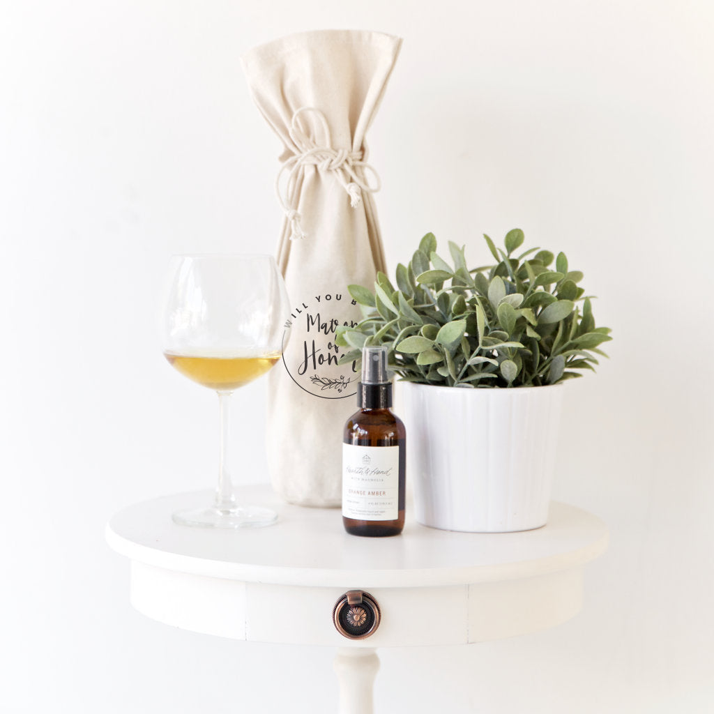 The Cotton and Canvas Co. Will You Be My Matron of Honor? Cotton Canvas Wine Bag