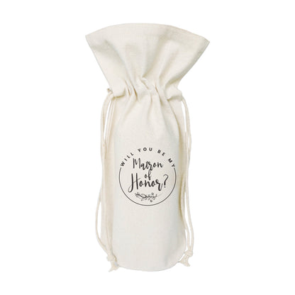 The Cotton and Canvas Co. Will You Be My Matron of Honor? Cotton Canvas Wine Bag