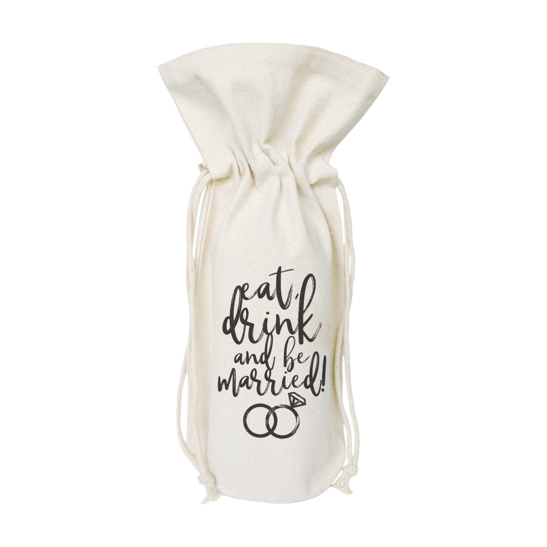 The Cotton and Canvas Co. Eat, Drink and Be Married Cotton Canvas Wine Bag